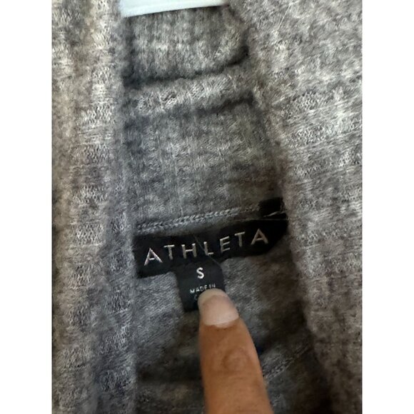 ATHLETA Transit Colorblock Merino Knit Wool Turtleneck Hi Low Sweater Small /L1 - Picture 3 of 8